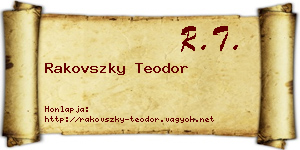 Rakovszky Teodor névjegykártya
